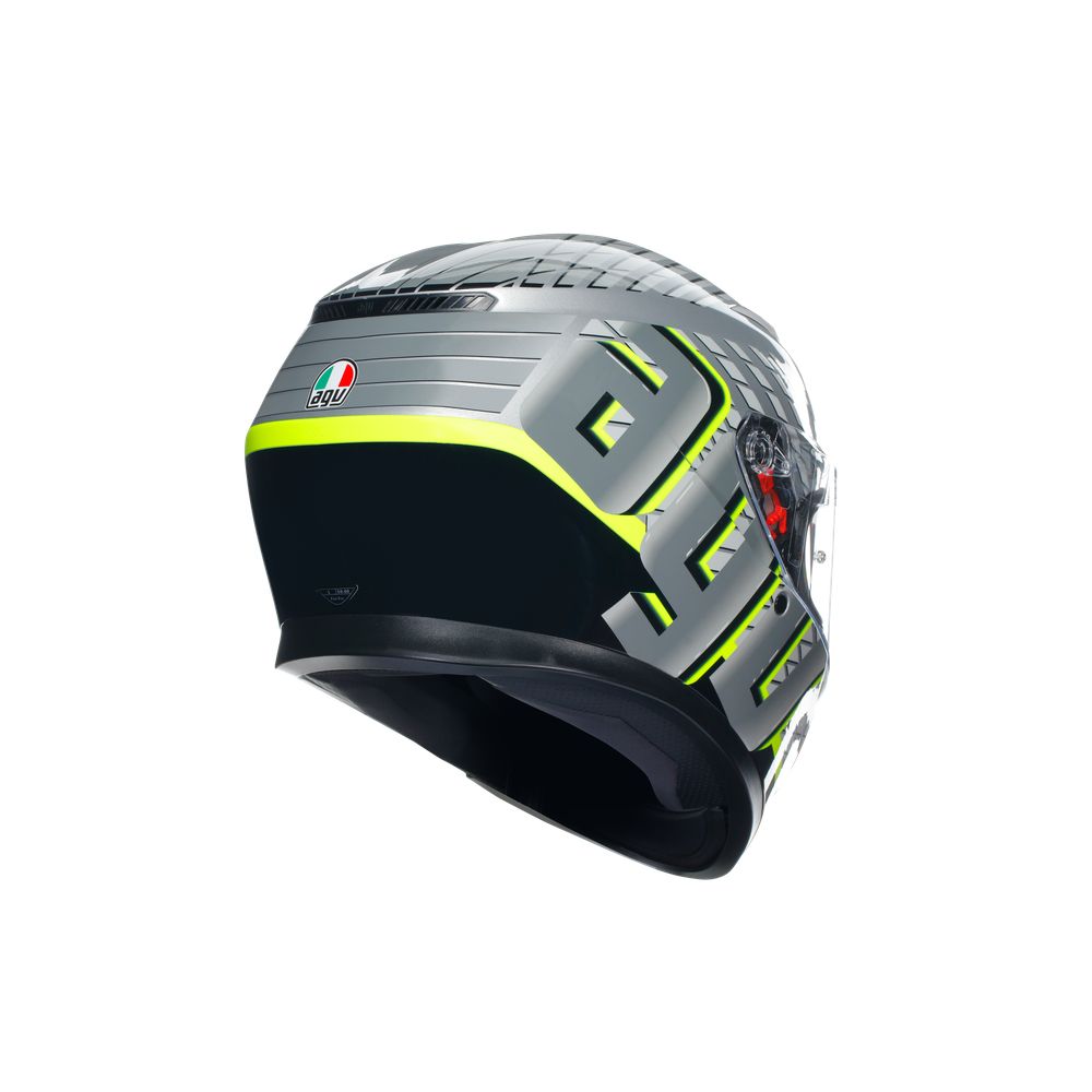 Moto Helmet Full Face K E Mplk Fortify Grey Black Yellow Fluo