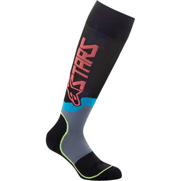 Kids Boots MX-Enduro Alpinestars Moto MX Youth Socks Plus 2 Black/Yellow/Coral 2022