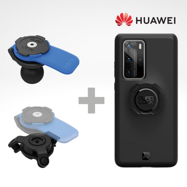 Suport Ghidon Telefon/GPS Quad Lock Kit Suport Adaptor Moto Bila + Amortizor Vibratii + Carcasa Telefon Huawei