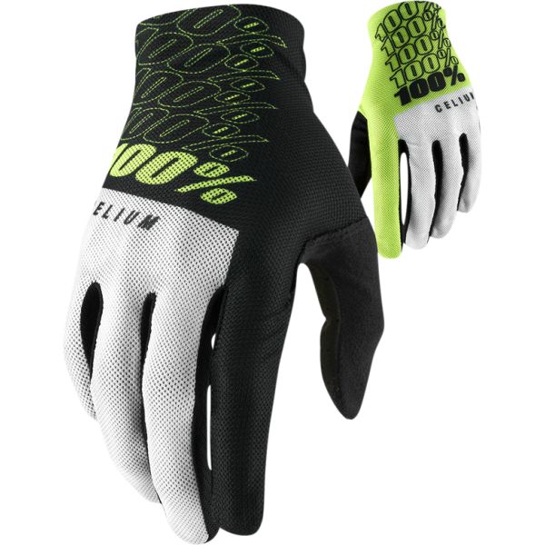 Gloves MX-Enduro 100 la suta Moto Gloves MX/Enduro Celium Black-White-Yellow-Fluorescent Yellow 10007-0001