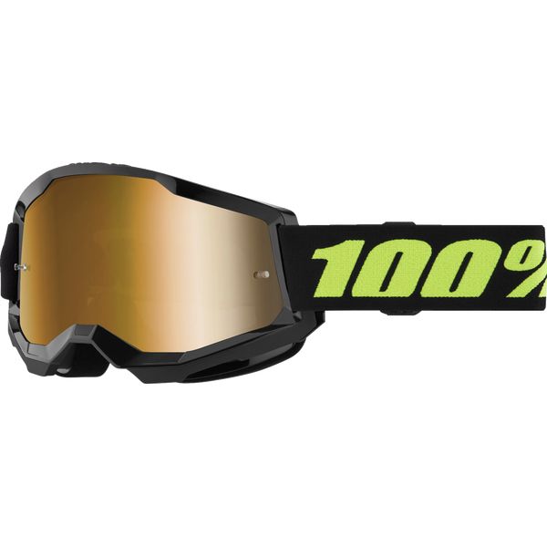 Goggles MX-Enduro 100 la suta Moto MX/Enduro Goggles Strata 2 Solar Eclipse Gold-Mirror Lens 50028-00022