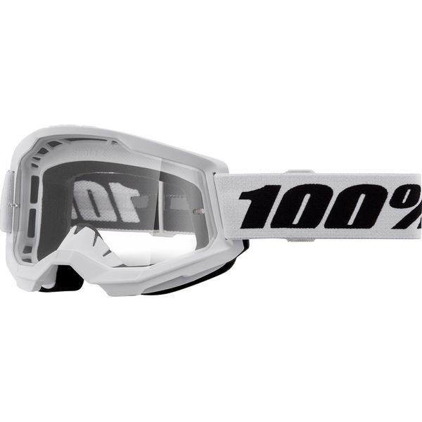 Ochelari MX-Enduro 100 la suta Ochelari Moto MX/Enduro Strata 2 White Clear Lens 50031-00013
