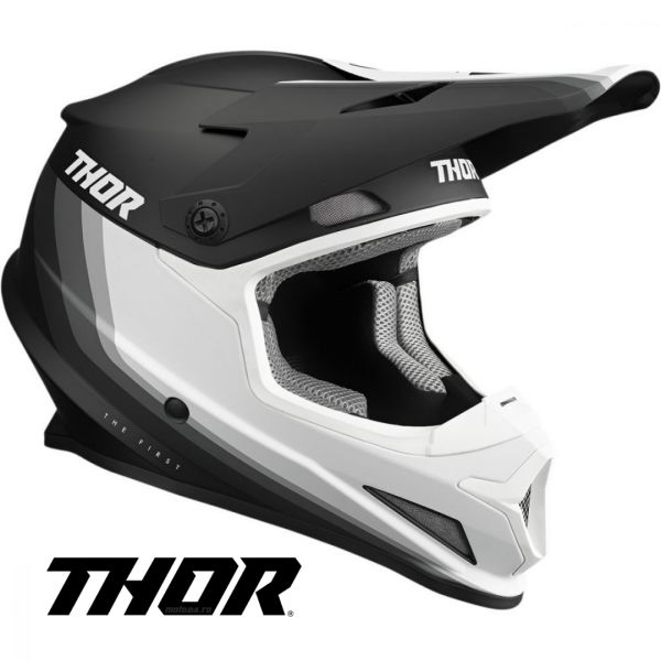 Helmets MX-Enduro Thor Moto MX Helmet Sector Runner Black/White MIPS