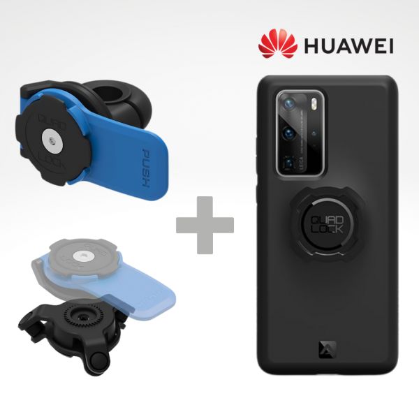Suport Ghidon Telefon/GPS Quad Lock Kit Suport Telefon Moto pe Oglinda + Amortizor Vibratii + Carcasa Telefon Huawei
