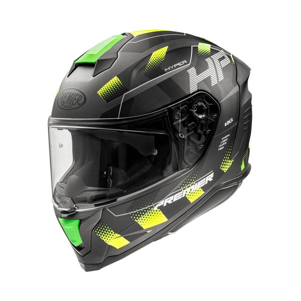 Casti Moto Integrale Premier Helmets Casca Moto Full-Face Hyper HP 6BM Matt Black/Gray/Yellow 2024