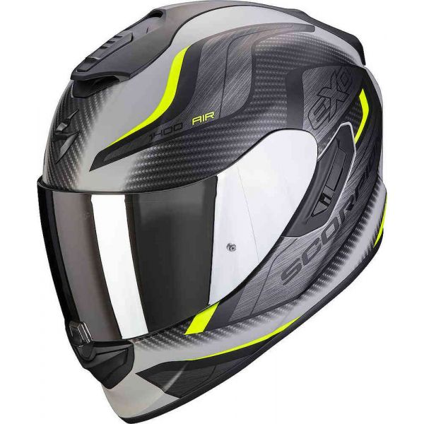 Casti Moto Integrale Scorpion Exo Casca Moto Full-Face 1400 Evo Air Attune Gri Mat/Negru/Galben