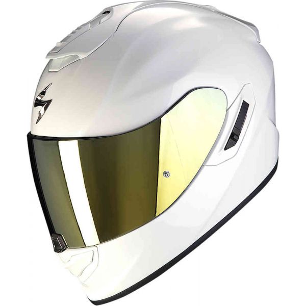 Casti Moto Integrale Scorpion Exo Casca Moto Full-Face 1400 Evo Air Solid Alb