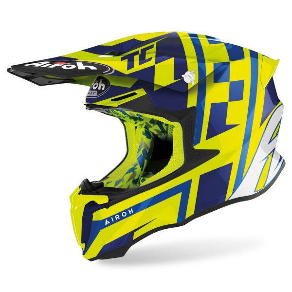 Helmets MX-Enduro Airoh Moto MX Helmet Twist 2.0 TC 21 Yellow Gloss