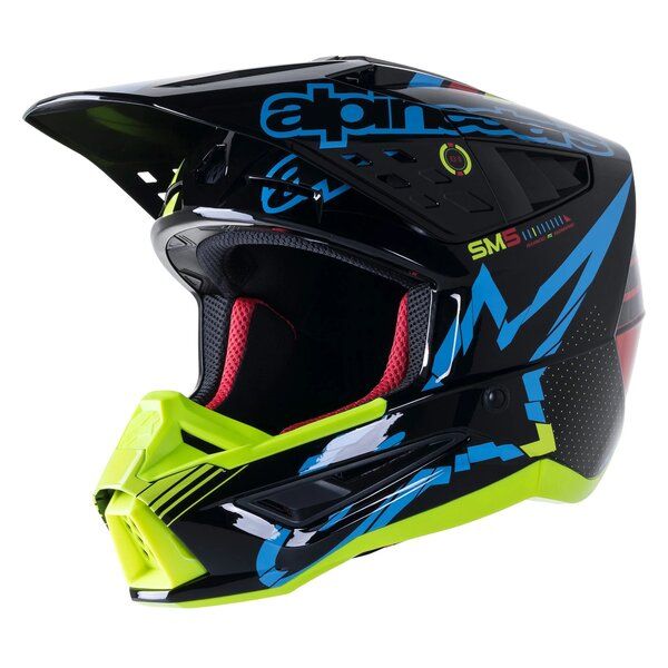 Casti Cross-Enduro Alpinestars Casca Moto MX/Enduro Supertech S-M5 Action Black/Blue/Fluo Yellow 24 