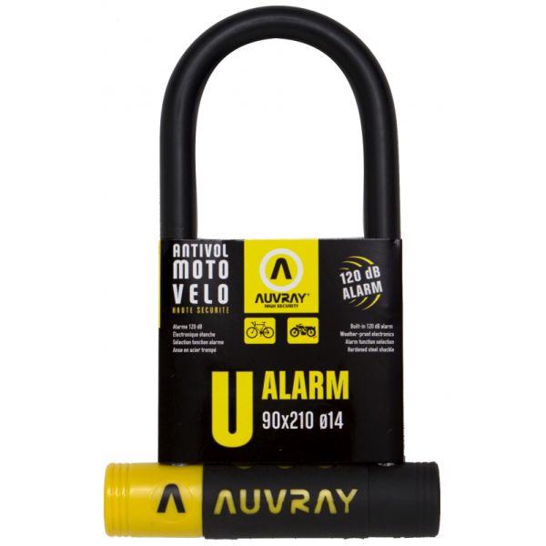 Antifurt Moto Auvray Antifurt Moto U- Alarm Black/Yellow UA90210AUV
