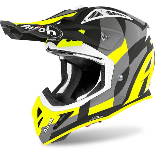 Helmets MX-Enduro Airoh Aviator Ace Trick Yellow Matt 2020 Helmet