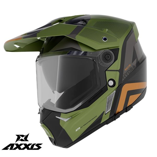 Touring helmets Axxis Adventure/Touring Moto Helmet Wolf Ds Hydra B6 Matte Green 24