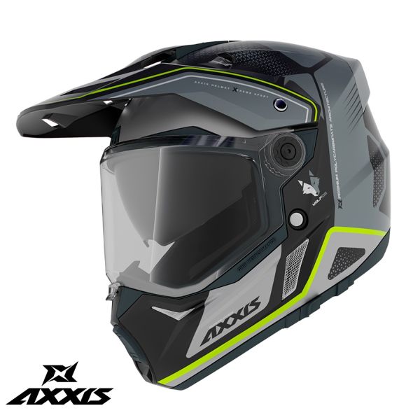 Touring helmets Axxis Adventure/Touring Moto Helmet Wolf Ds Roadrunner B2 Glossy Grey 24