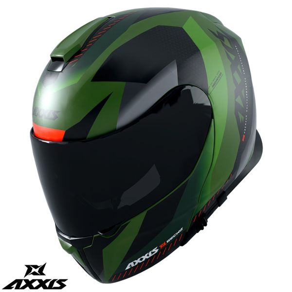 Casti Moto Flip-up (Modulabile) Axxis Casca Moto Flip-Up Gecko Sv Shield F6 Matt Grey/Green 24