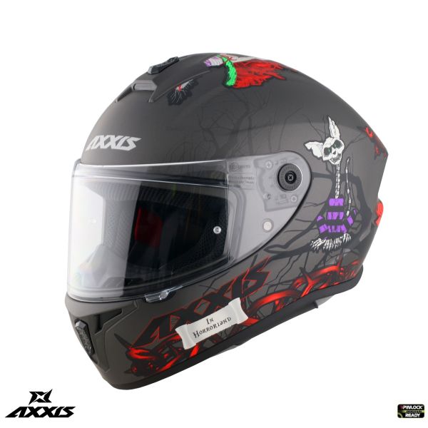 Casti Moto Integrale Axxis Casca Moto Full-Face/Integrala Draken S A2 Horrorland Matt Titanium 24