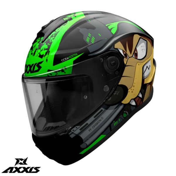 Casti Moto Integrale Axxis Casca Moto Full-Face/Integrala Draken S B6 Cosa Nostra Glossy Fluo Green 24