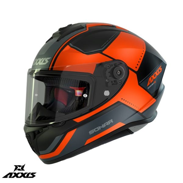 Casti Moto Integrale Axxis Casca Moto Full-Face/Integrala Draken S Sonar B3 Matt Orange 24