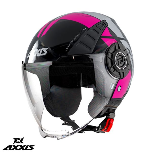 Casti Moto Jet (Open Face) Axxis Casca Moto Open-Face/Jet Metro Cool B8 Glossy Fluo Pink 24