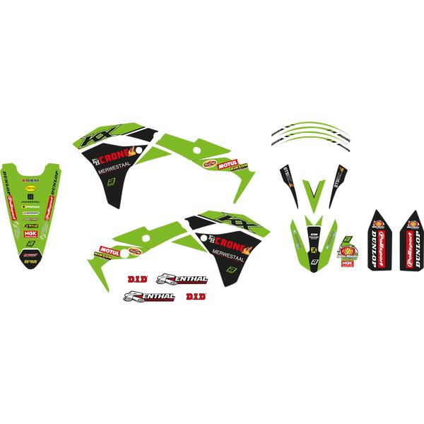 Grafice Moto Blackbird Kit Grafice Replica Team Kawasaki KX