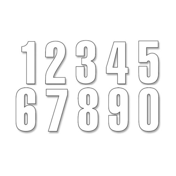 Grafice Moto Blackbird Numar Concurs Cifra 0-9 Set Adhesive White 5047/10/0-9