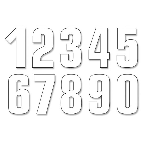 Grafice Moto Blackbird Numar Concurs Cifra 0-9 Set Adhesive White 5048/10/0-9