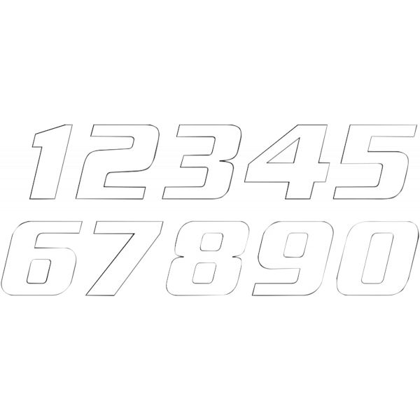 Grafice Moto Blackbird Numar Concurs Cifra 0 Adhesive 3 Pack White 5049/10/0