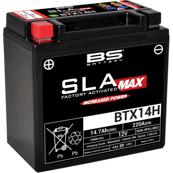 Acumulatori Fara Intretinere BS BATTERY Baterie Moto Btx14h SLA Max 12v 220A 300887