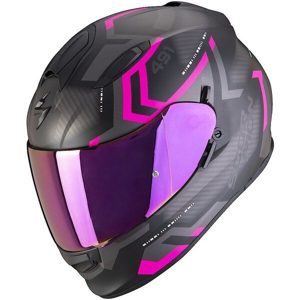 Casti Moto Integrale Scorpion Exo Casca Moto Full-Face Exo-491 Spin Matt Black/Pink