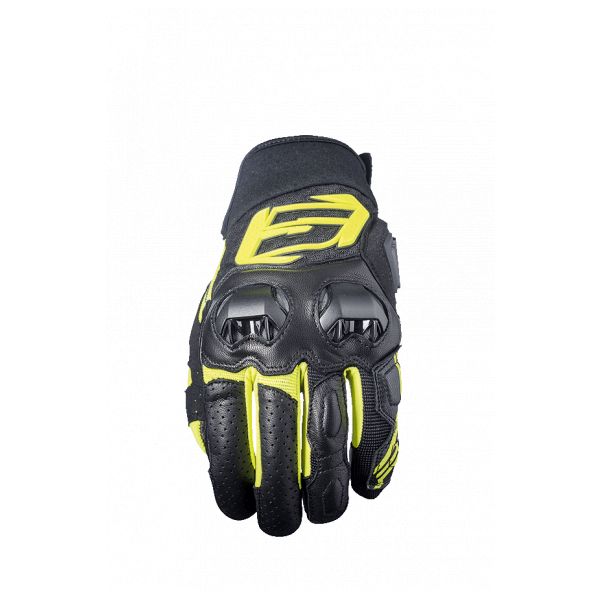 Manusi Moto Sport si Piele Five Gloves Manusi Moto Piele SF3 Black/Yellow Fluo
