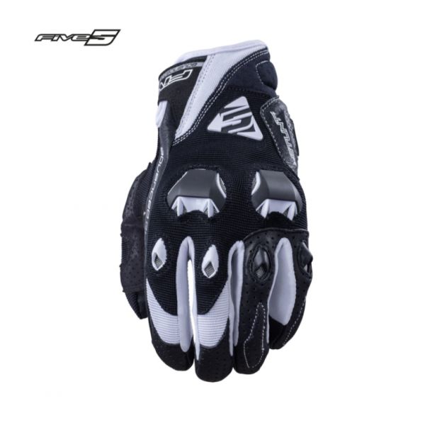 Manusi Moto Sport si Piele Five Gloves Manusi Moto Textile Stunt Evo Black/White