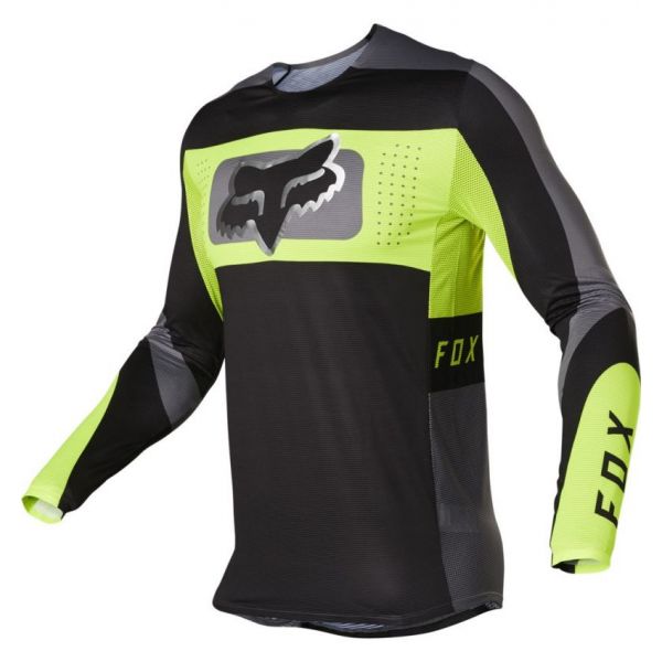 Tricouri MX-Enduro Fox Racing Tricou Enduro Flexair Mirer Black/Yellow