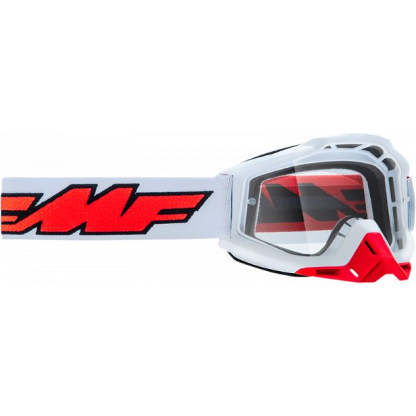 Ochelari MX-Enduro FMF Vision Ochelari Moto Rocket White Lentila Clear F-50200-101-00