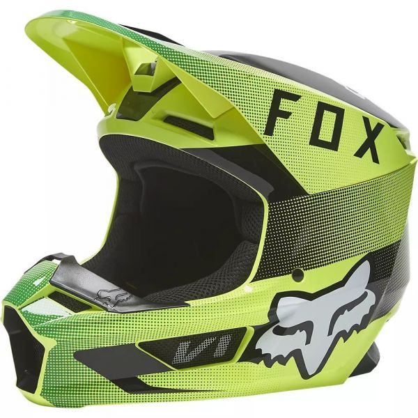 Casti Cross-Enduro Fox Racing Casca Moto Enduro V1 Ridl Fluo Yellow