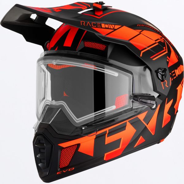 Casti Snowmobil FXR Casca Moto Enduro/Snow Clutch X Evo With E Shield Orange 