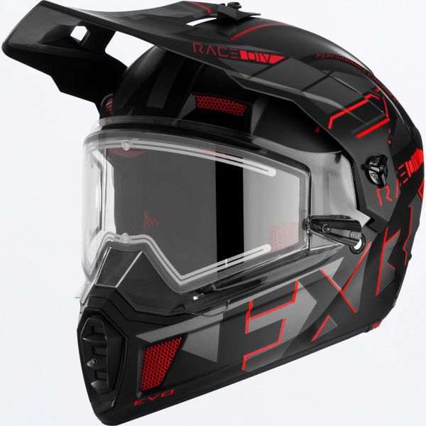 Casti Snowmobil FXR Casca Moto Enduro/Snow Clutch X Evo With E Shield Red 