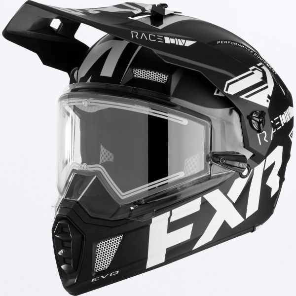 Casti Snowmobil FXR Casca Moto Enduro/Snow Clutch X Evo With E Shield White 