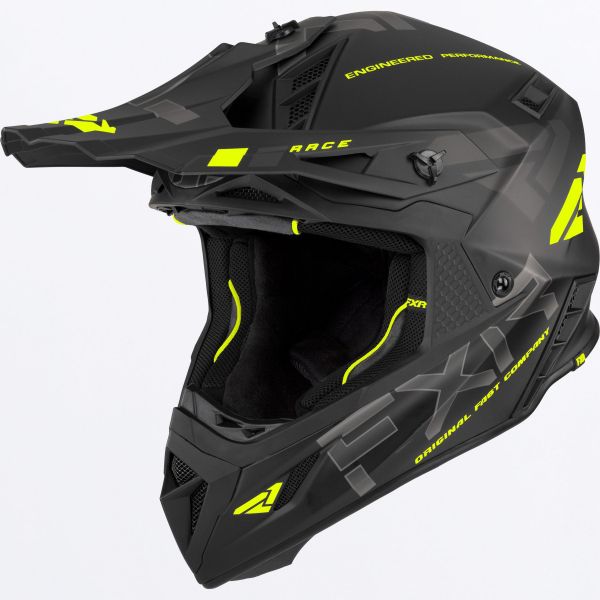 Helmets FXR Helium Race Div Helmet With Auto Buckle Black/Hi Vis 