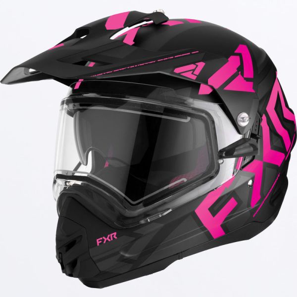 Helmets FXR Snowmobil/ATV Torque X Team Helmet E Shield & Sun Shade Black/E Pink 23 