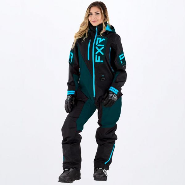 Combinezon Monosuit SNOW Dama FXR Combinezon Snow Dama Recruit Insulated Black/Ocean/Sky Blue 2022 