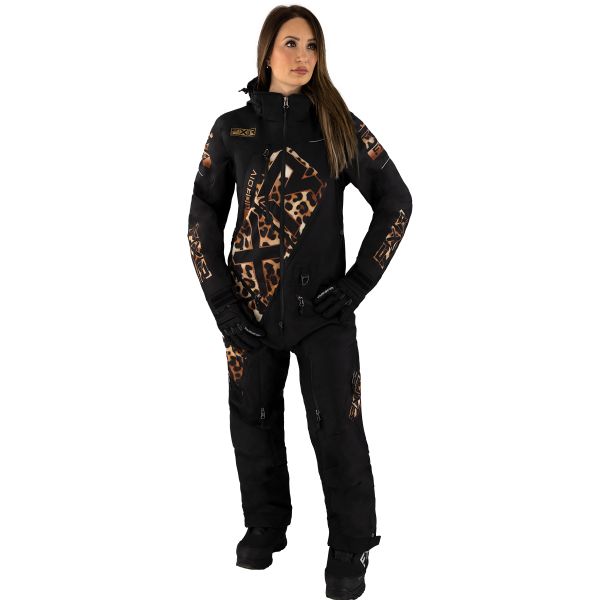 Combinezon Monosuit SNOW Dama FXR Combinezon Snowmobil Dama CX F.A.S.T. Ins Monosuit Black/Cheetah