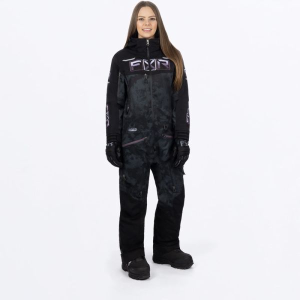 Combinezon Monosuit SNOW Dama FXR Combinezon Snowmobil Dama Insulated Maverick F.A.S.T. Black Camo/Muted Grape Fade 23