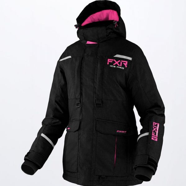 Geci Snowmobil - Dama FXR Geaca Snowmobil Dama Excursion Ice Pro Black Linen/Elec Pink