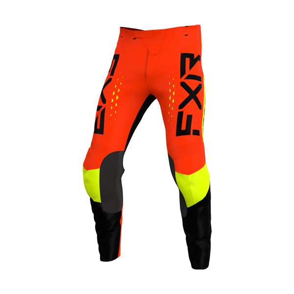Pantaloni MX-Enduro Copii FXR Pantaloni Enduro Copii Clutch Pro Black/Nuke Red/Hivis 2022