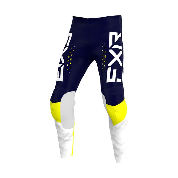 Pantaloni MX-Enduro Copii FXR Pantaloni Enduro Copii Clutch Pro Midnight/White/Yellow