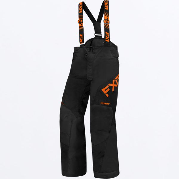Kids Bibs FXR Snowmobil Youth Insulated Clutch Pant Black/Orange 23