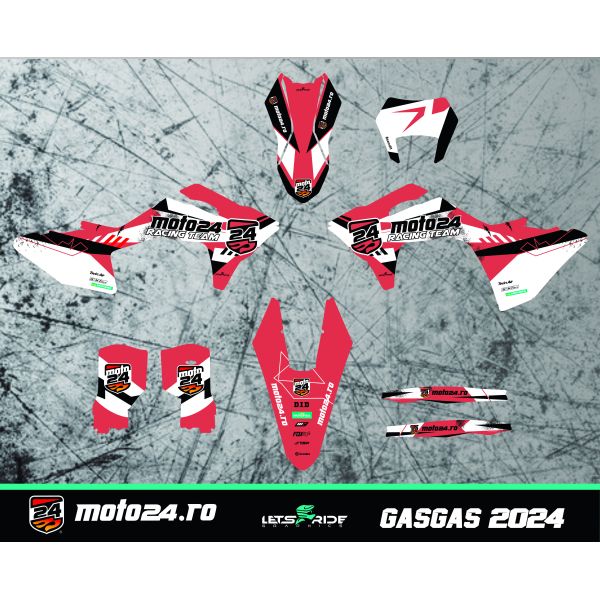 Grafice Moto Lets Ride Kit Stickere Moto24 Racing 2024 TBI GAS GAS