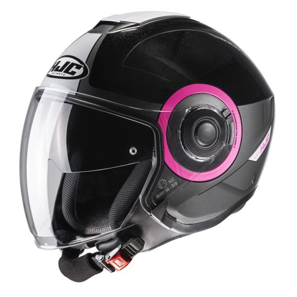 Casti Moto Jet (Open Face) HJC Casca Moto Open Face i40 Panadi Black/Pink