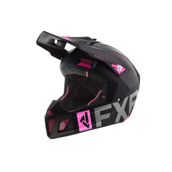 Casti Cross-Enduro FXR Casca Moto Enduro Clutch Evo Black/Char/Elec Pink