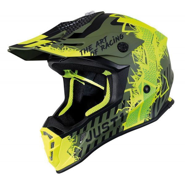 Casti Cross-Enduro Just1 Casca Moto Enduro J38 Mask Fluo Yellow/Black/Army Green 2021
