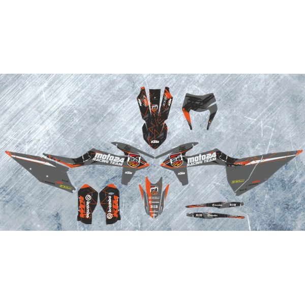Grafice Moto Lets Ride Kit Grafice Moto24 Racing 2023 KTM EXC Grey/Orange